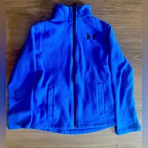 Underarmour Blue Fleece Jacket EUC, size youth medium